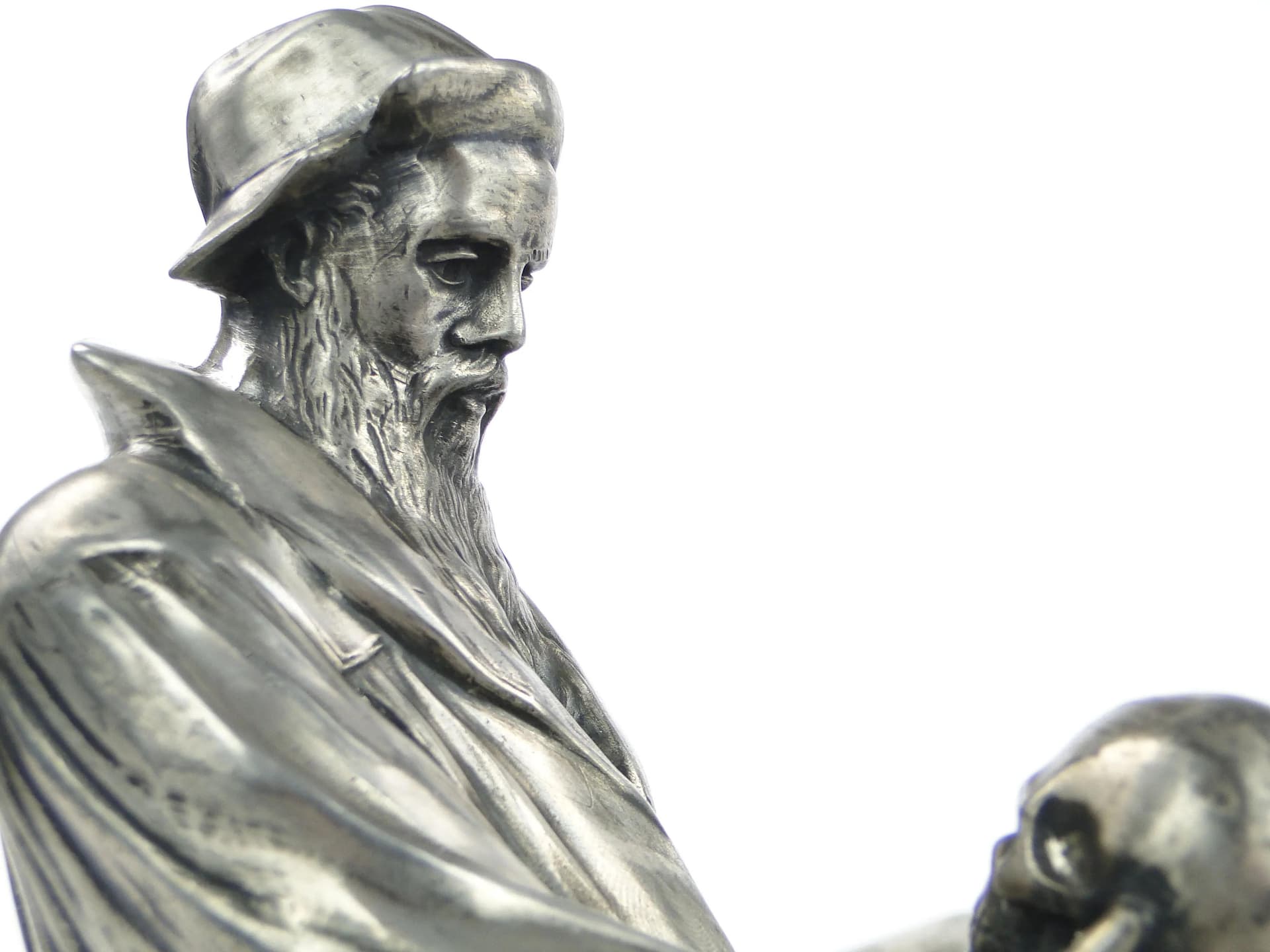 Silver-Plated Desk Inkwell with Dante Figure, likely Kayser, Germany, 1910s - 27001