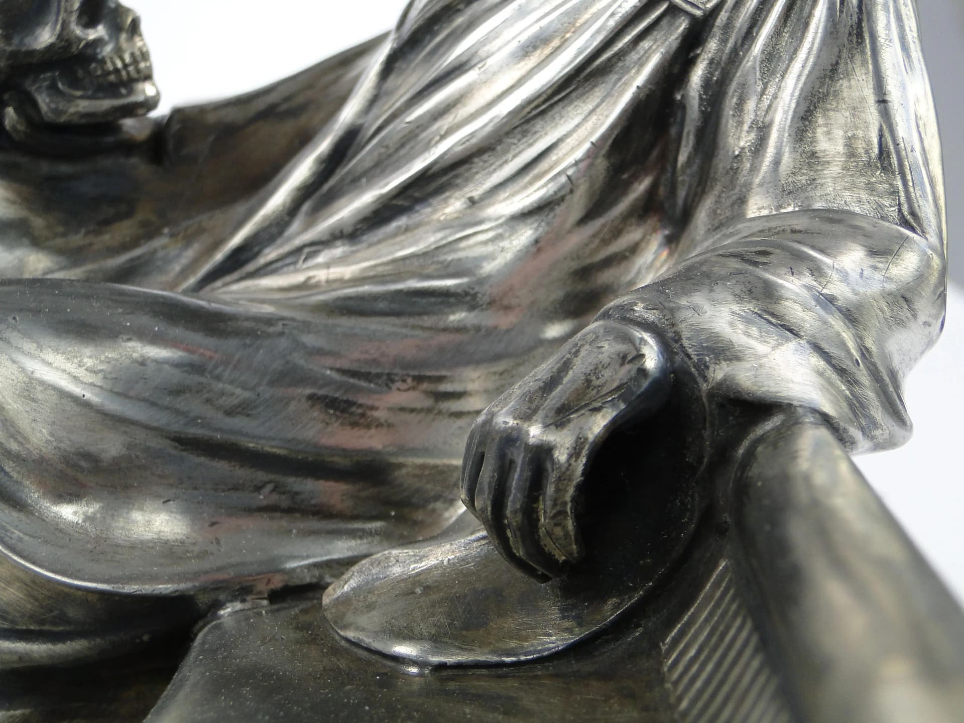 Silver-Plated Desk Inkwell with Dante Figure, likely Kayser, Germany, 1910s - 27005