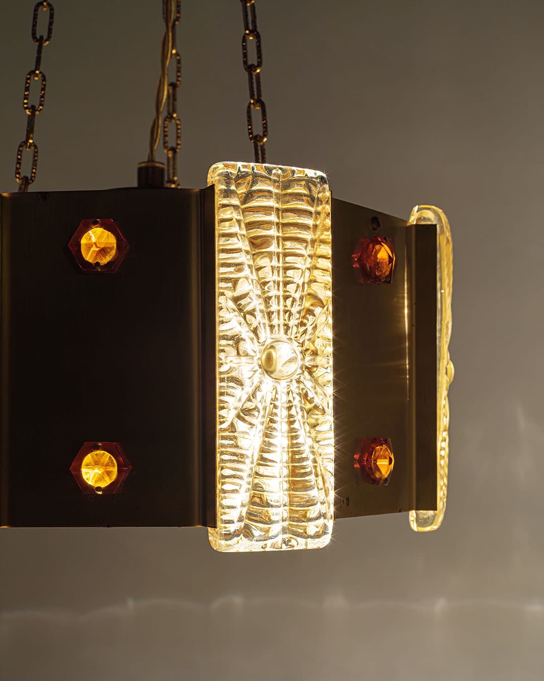 Lampa sufitowa Aladdin, złoty, metal szkło, Vitrika, Dania, lata 60. - 370909