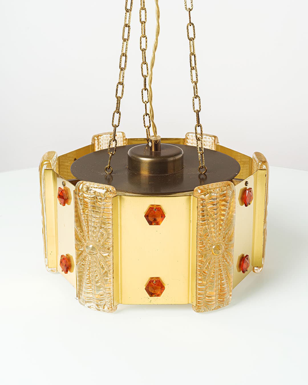 Lampa sufitowa Aladdin, złoty, metal szkło, Vitrika, Dania, lata 60. - 370912