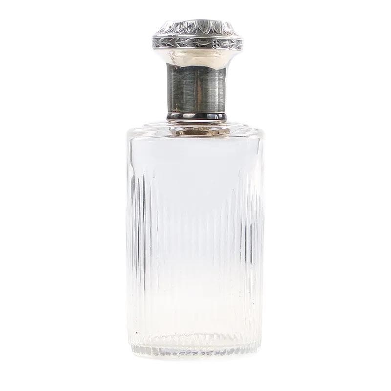 Flakon na perfumy, kryształ przezroczysty, srebro, Francja, początek XX w.
