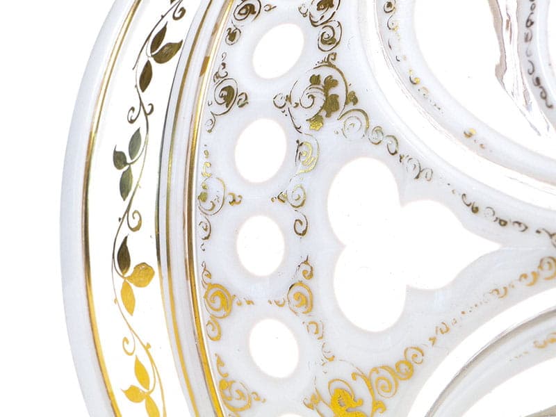 Puchar biedermeier, kryształ biały, złocenie, Austria, lata 30. XIX w. - 371105