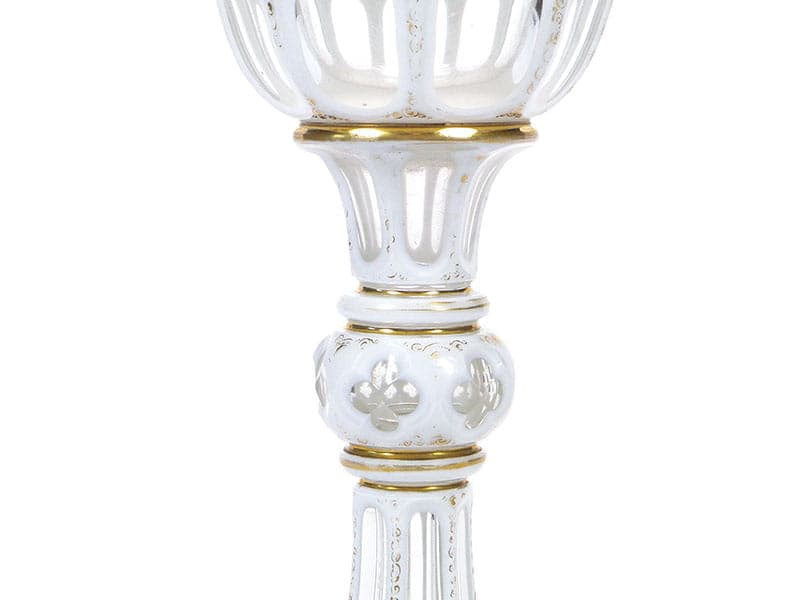 Puchar biedermeier, kryształ biały, złocenie, Austria, lata 30. XIX w. - 371114