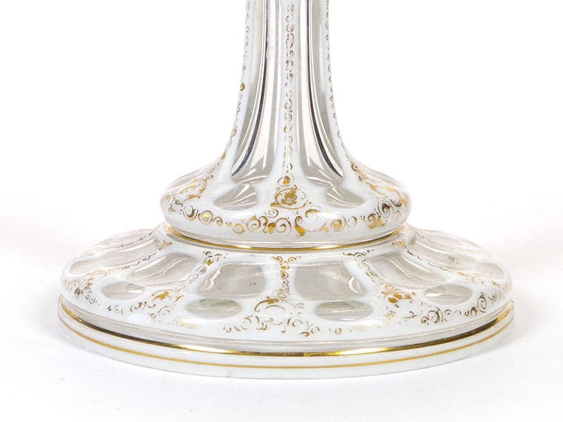 Puchar biedermeier, kryształ biały, złocenie, Austria, lata 30. XIX w. - 371108