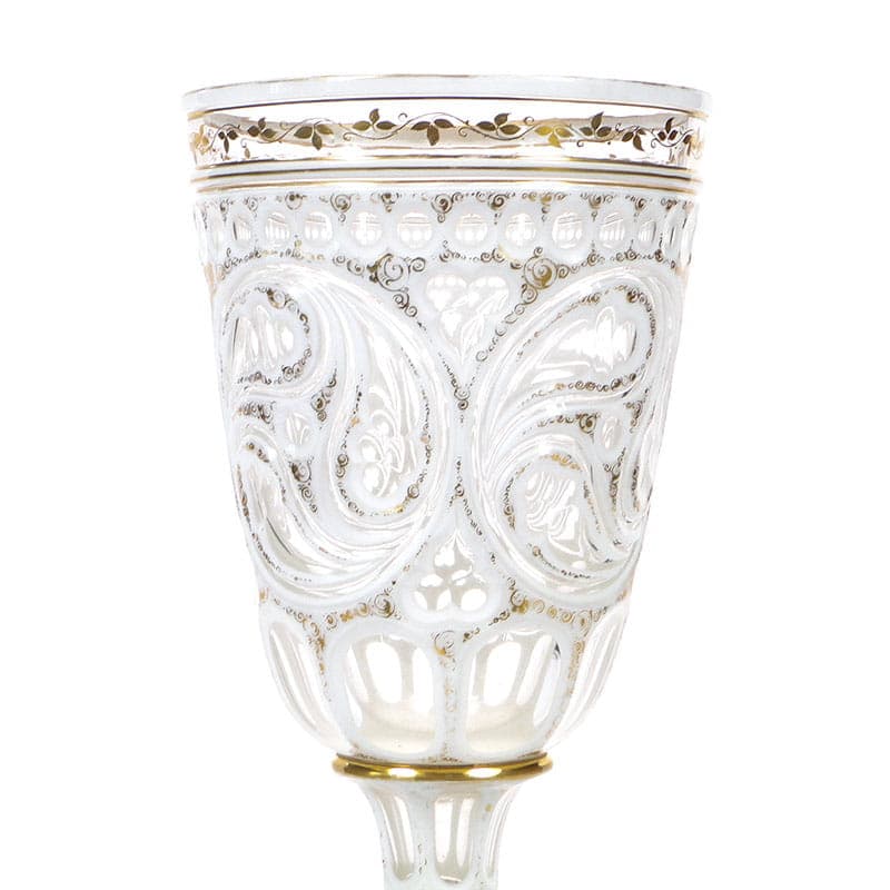 Puchar biedermeier, kryształ biały, złocenie, Austria, lata 30. XIX w. - 371116