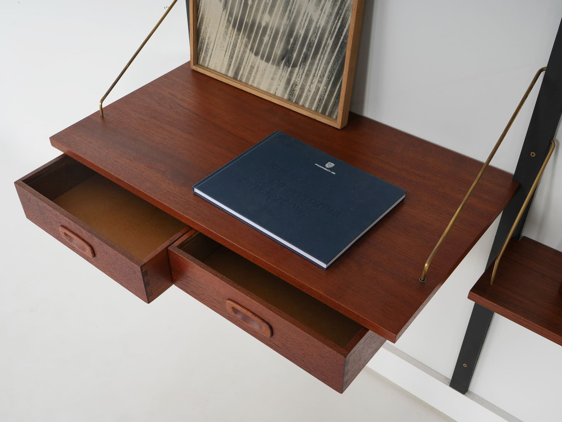Regał modułowy PS System, teak brązowy, drewno czarne, Dania, lata 70. - 371197