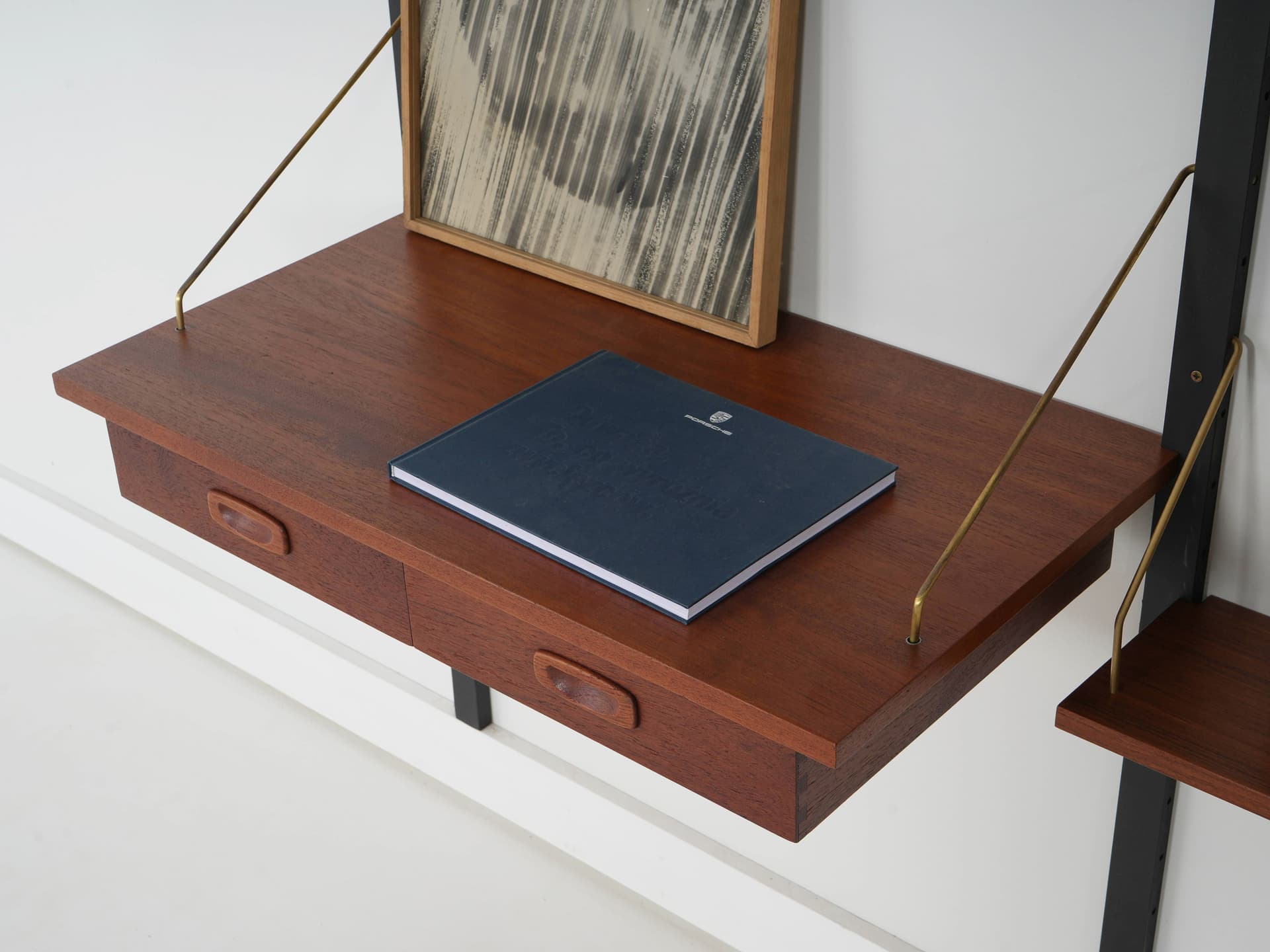 Regał modułowy PS System, teak brązowy, drewno czarne, Dania, lata 70. - 371193