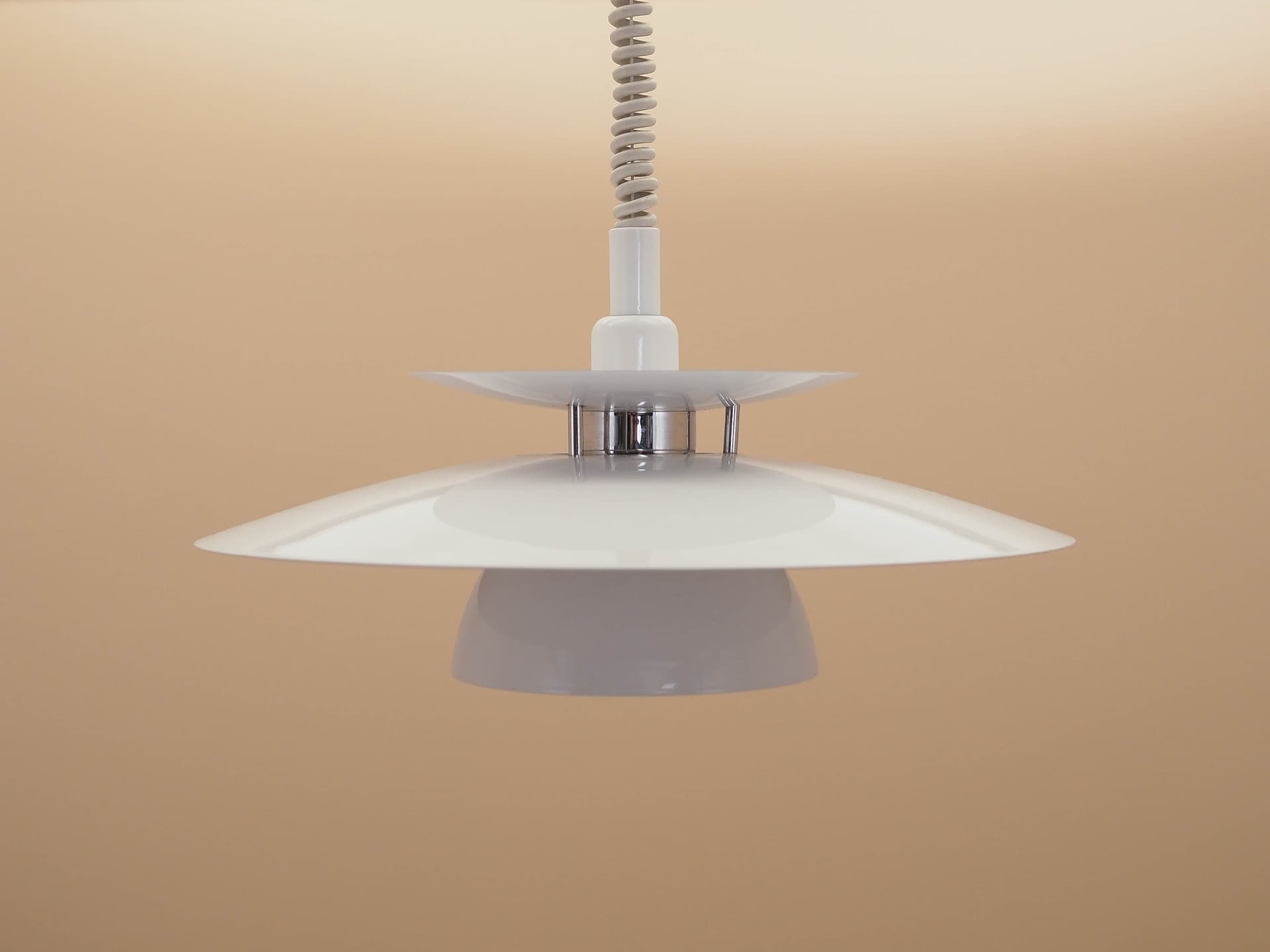 Lampa wisząca warstwowa, biały, metal, Dania