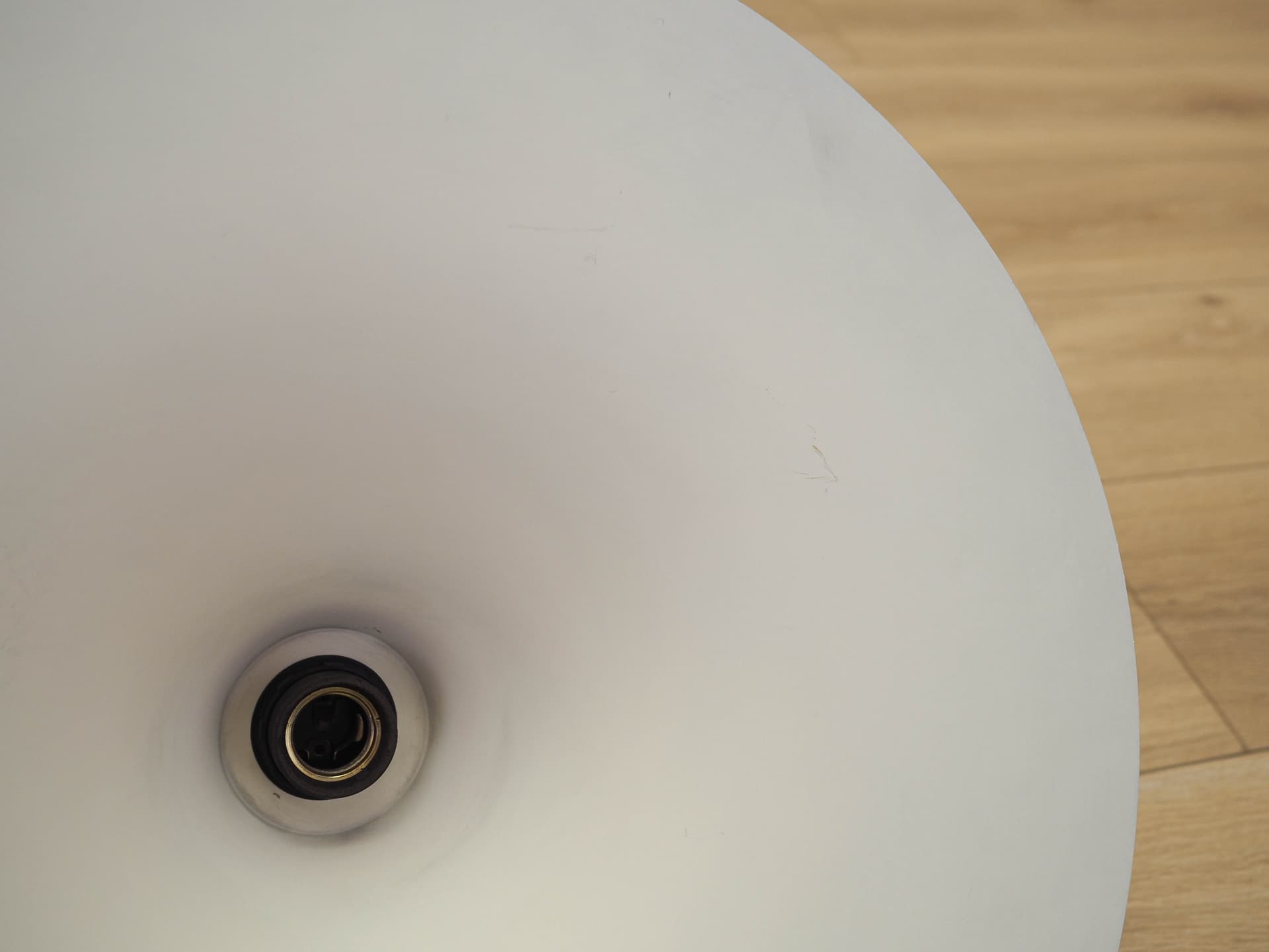 Lampa wisząca, Space Age, pomarańczowy akryl, srebrny aluminium, Dania, lata 60. - 371340