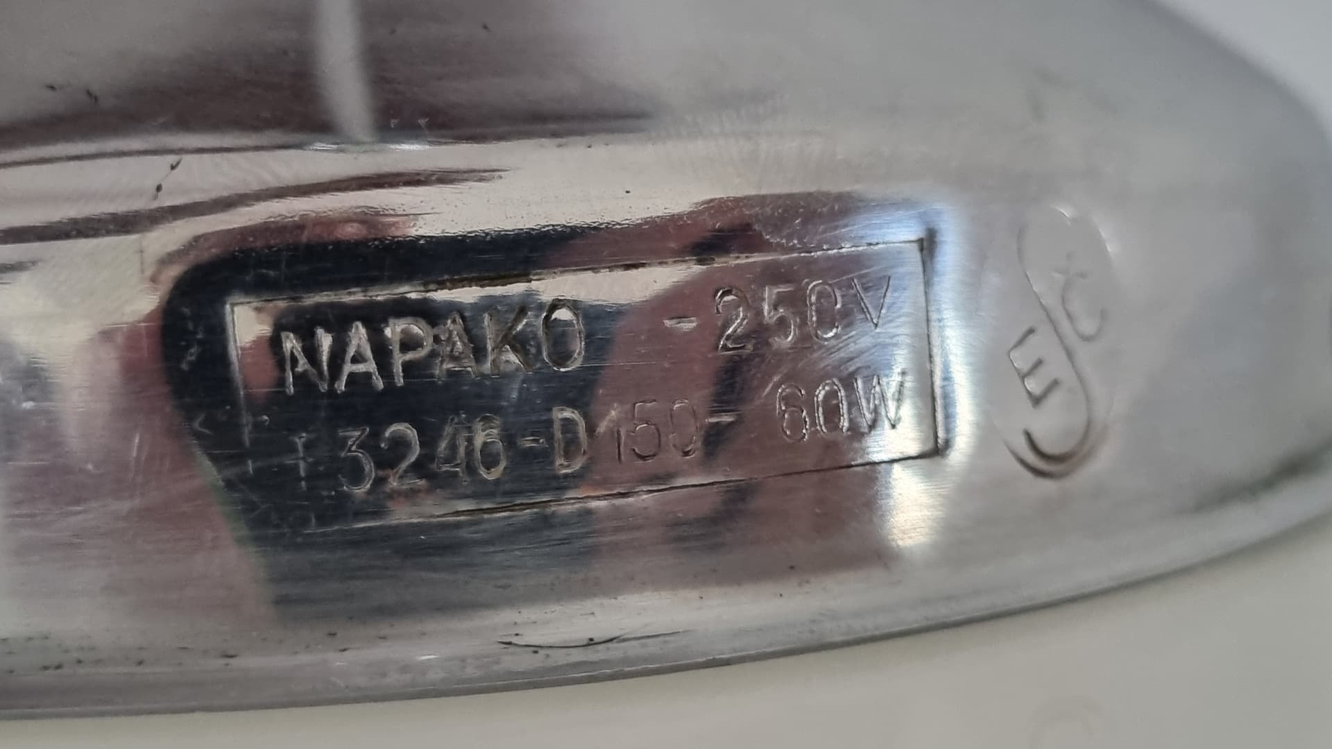 Żyrandol Art Deco, szkło mlecznobiałe, stal polerowana, Napako, Czechosłowacja, lata 60. - 371421