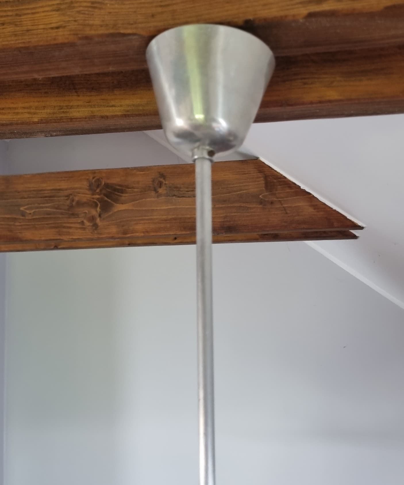 Lampa wisząca Pop Art, szkło sodowe biały, aluminium srebrny, Napako, Czechosłowacja, lata 60. - 371424