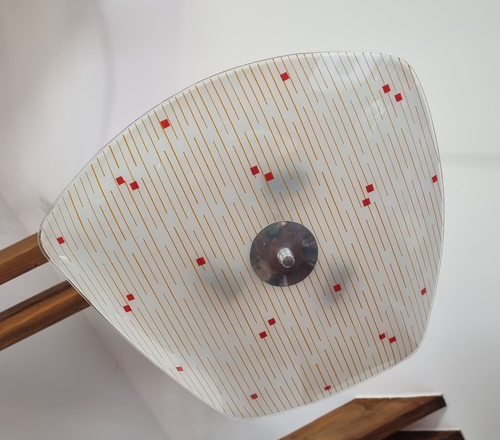 Lampa wisząca Pop Art, szkło sodowe biały, aluminium srebrny, Napako, Czechosłowacja, lata 60. - 371425