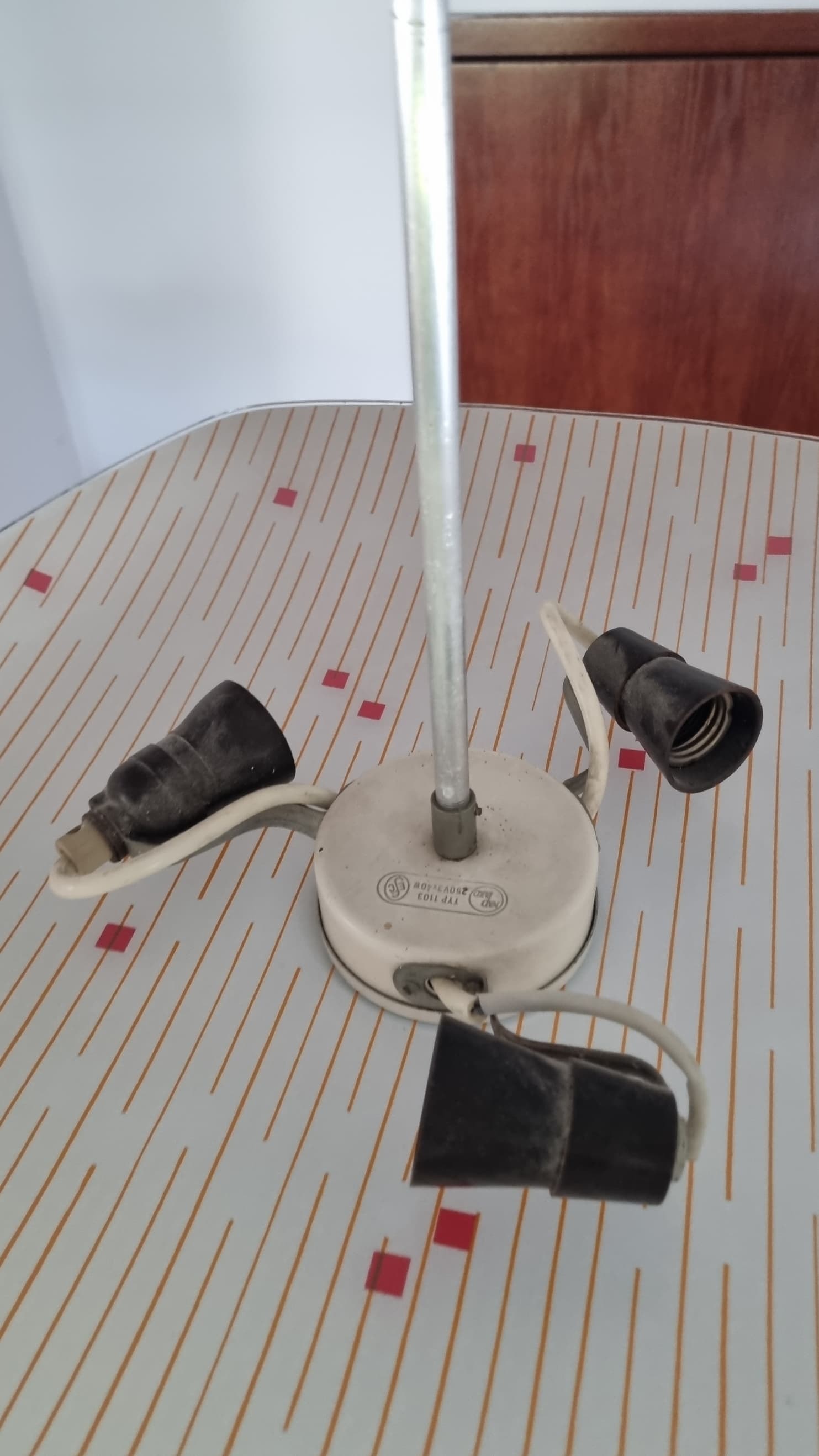 Lampa wisząca Pop Art, szkło sodowe biały, aluminium srebrny, Napako, Czechosłowacja, lata 60. - 371430
