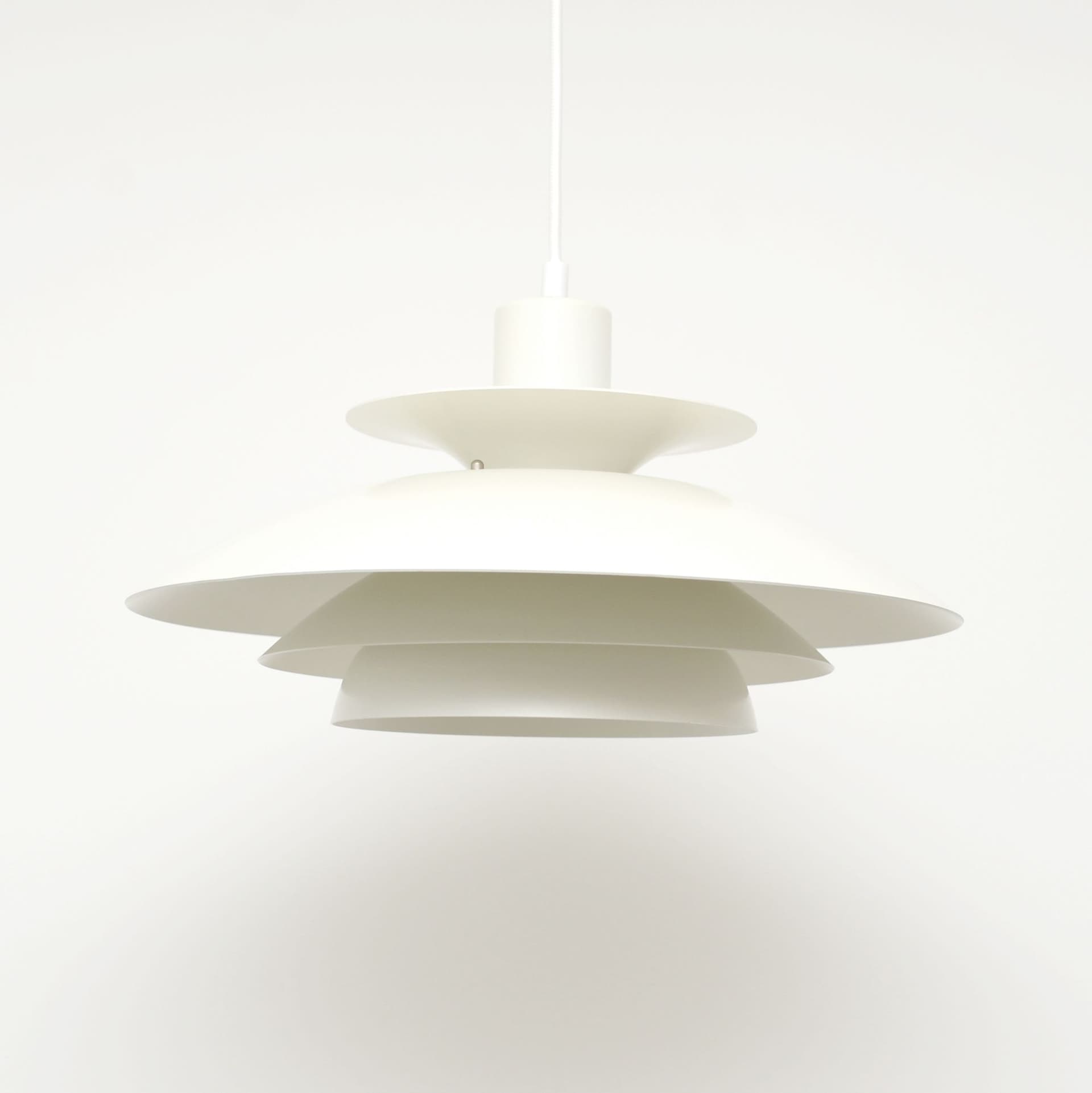 Lampa wisząca, biały, aluminium, Dania, lata 70. - 371474