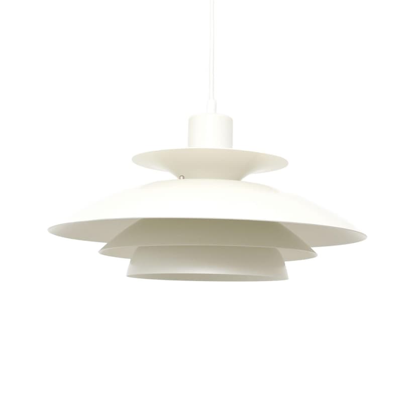 Lampa wisząca, biały, aluminium, Dania, lata 70.