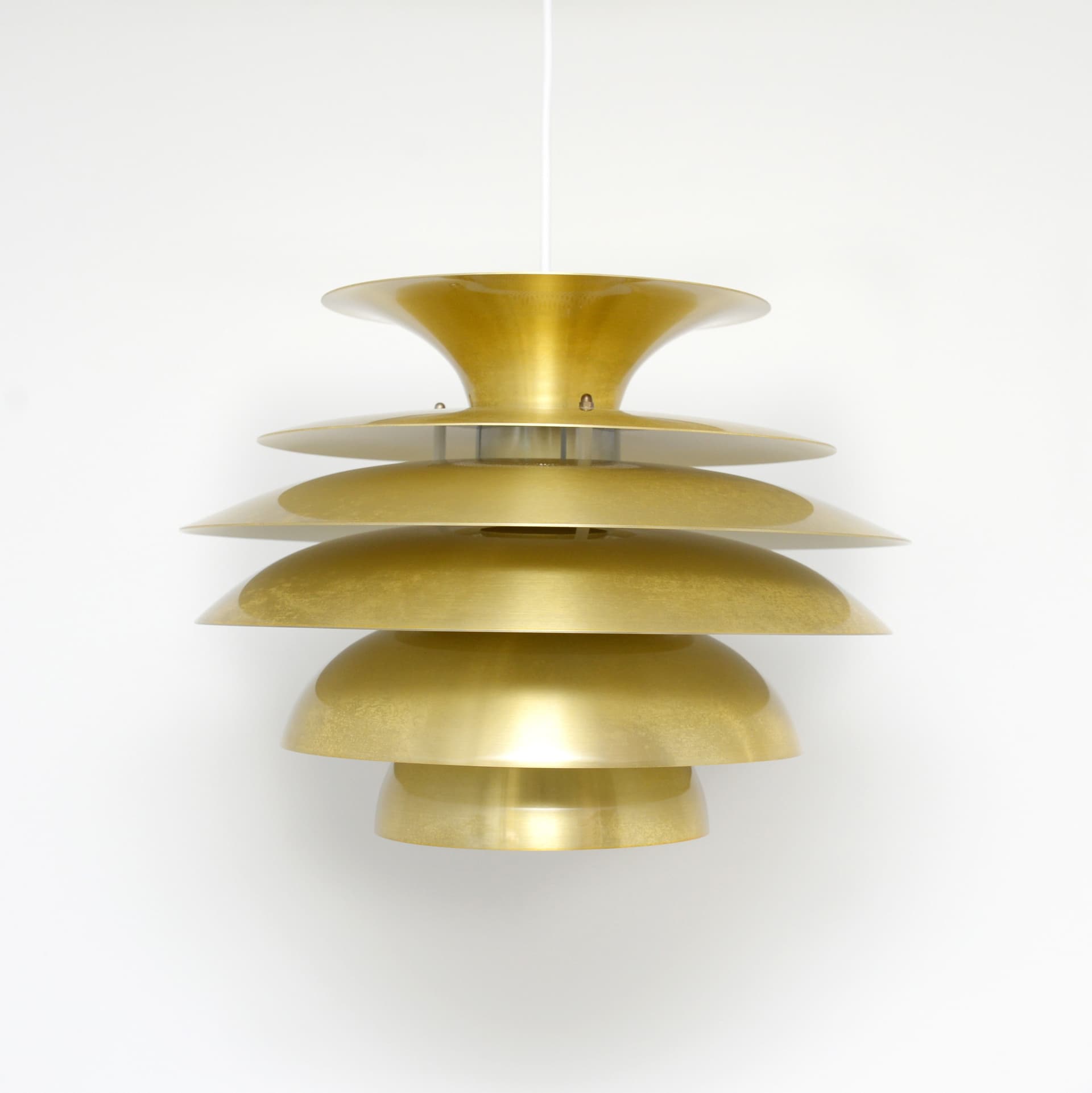 Lampa wisząca, złoty, metal, Dania, lata 70. - 371498