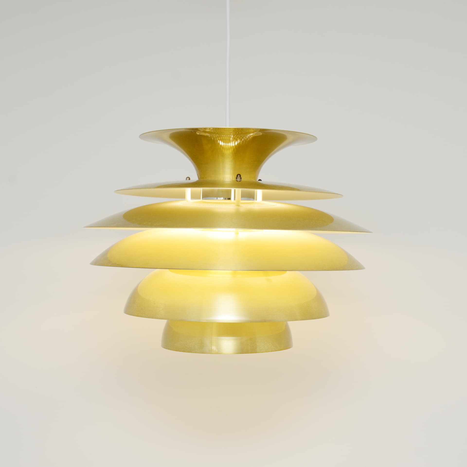 Lampa wisząca, złoty, metal, Dania, lata 70. - 371494