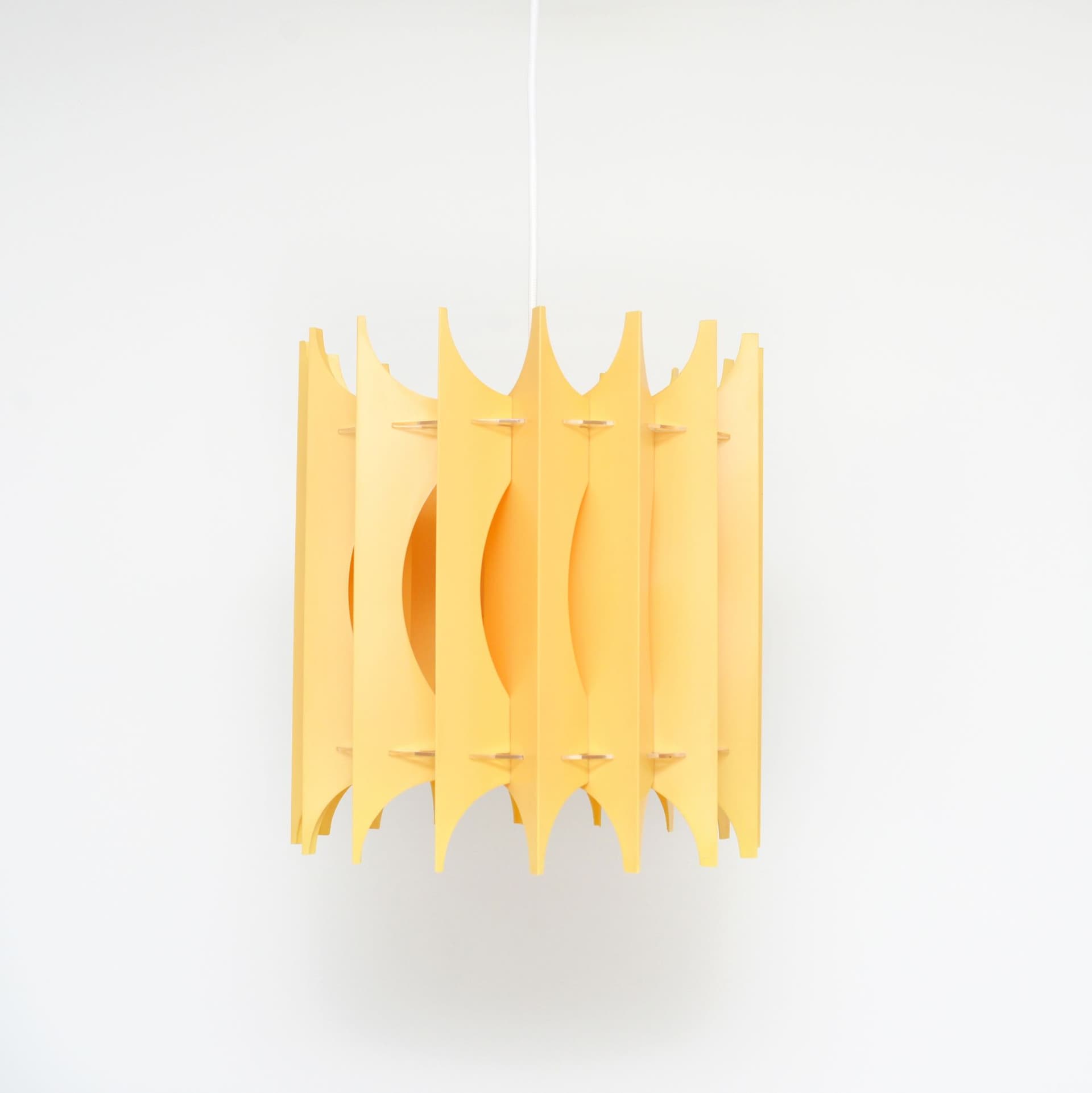 Lampa wisząca Facette, żółty, plastik, proj. E. Jensen, Szwecja, lata 70. - 371513