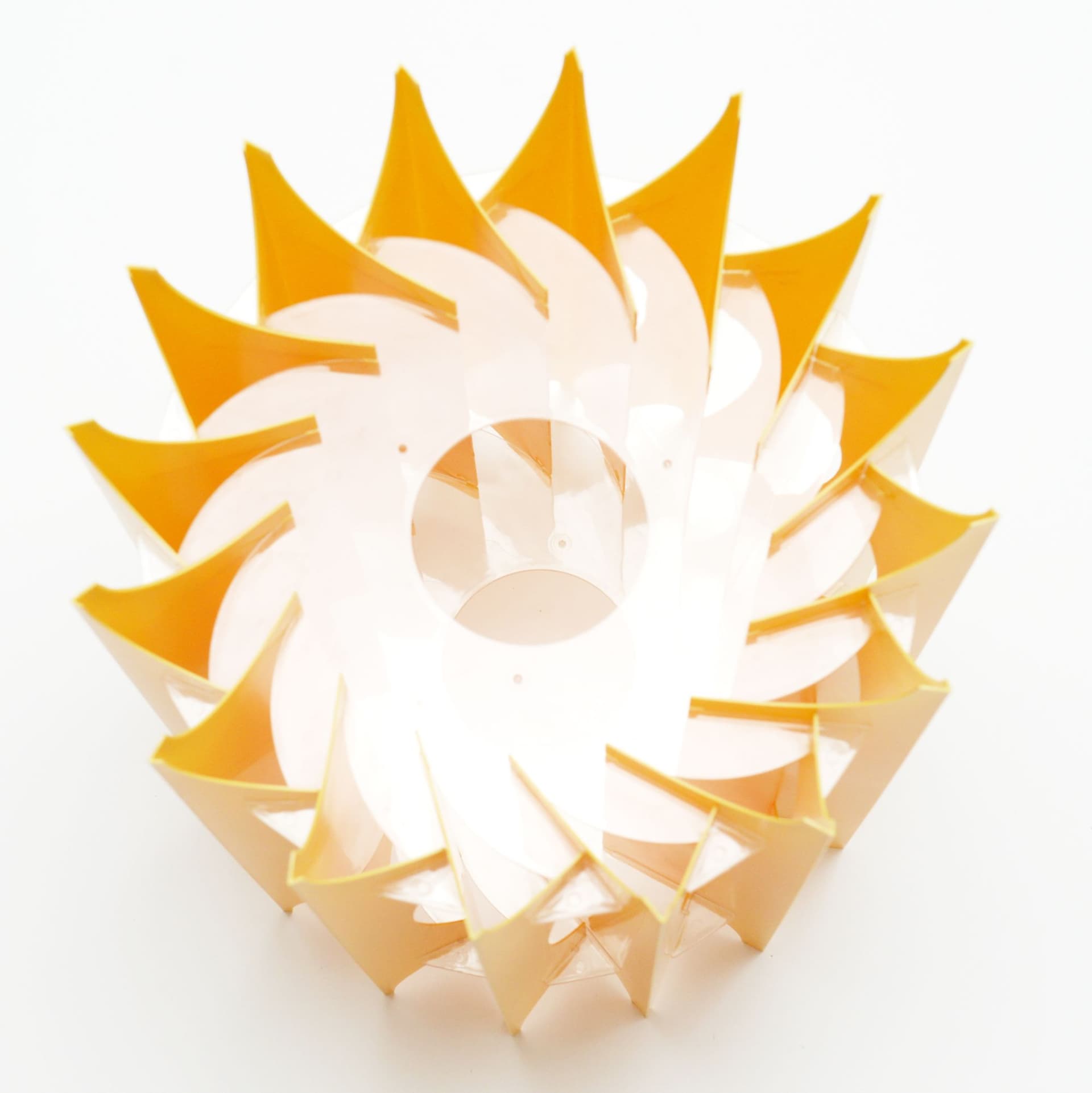 Lampa wisząca Facette, żółty, plastik, proj. E. Jensen, Szwecja, lata 70. - 371512