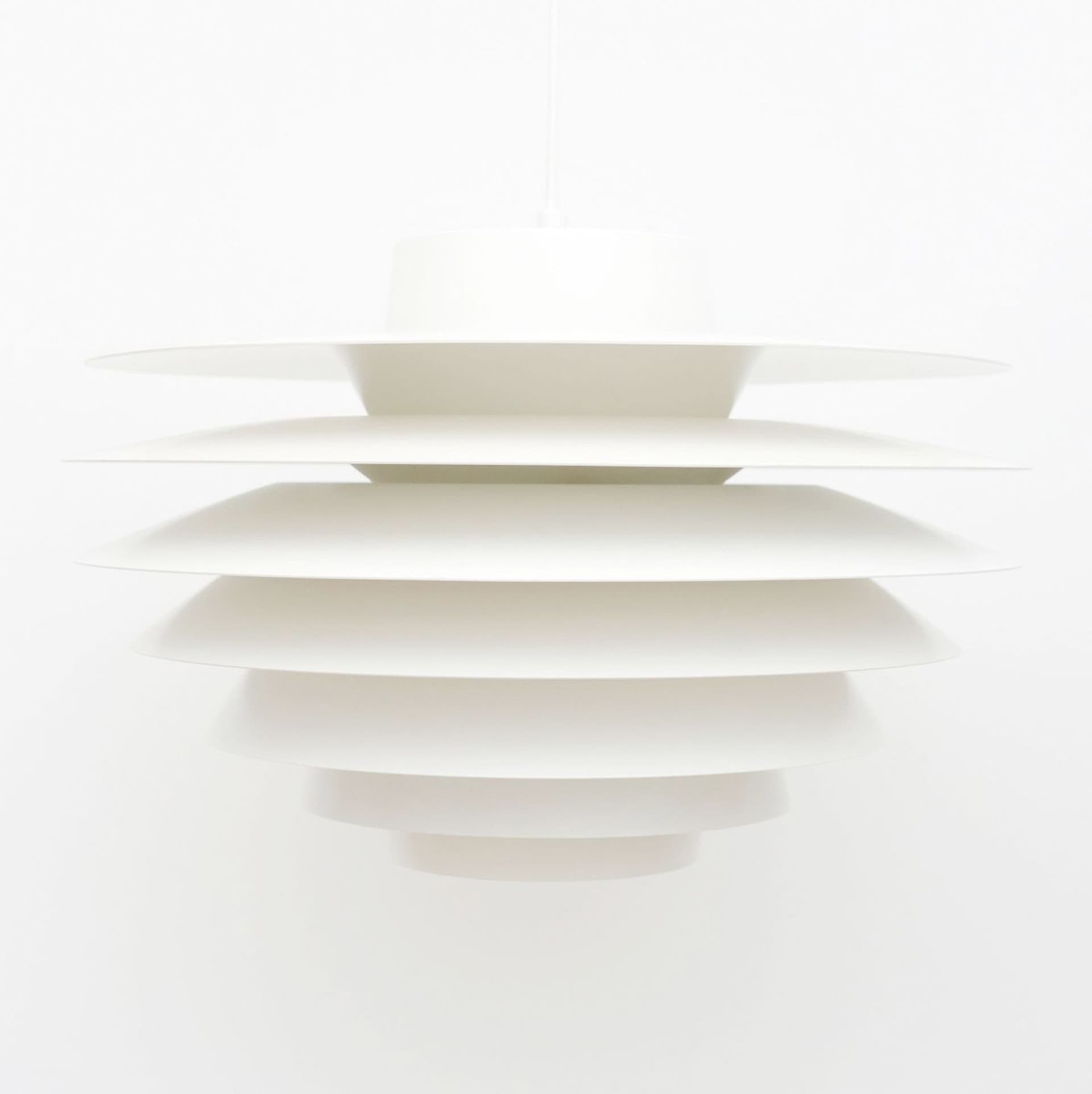 Lampa wisząca Verona, biały, metal, proj. S. Middelboe, Lyfa, Dania, lata 70. - 371524
