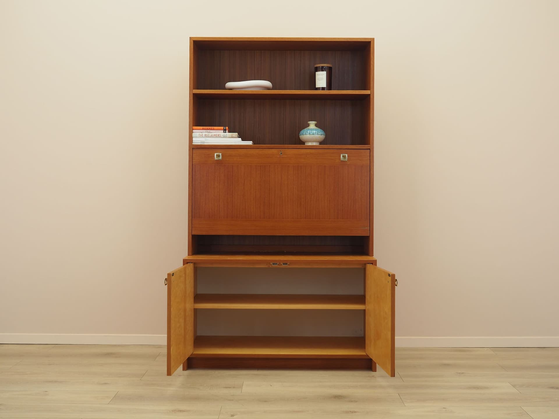 Regał z barkiem, teak brązowy, Dania, lata 70. - 371749