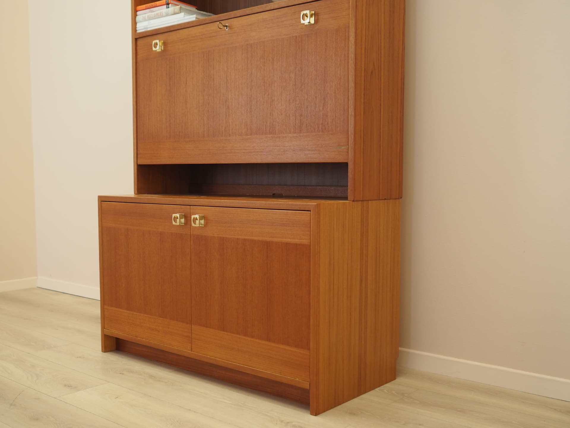 Regał z barkiem, teak brązowy, Dania, lata 70. - 371756