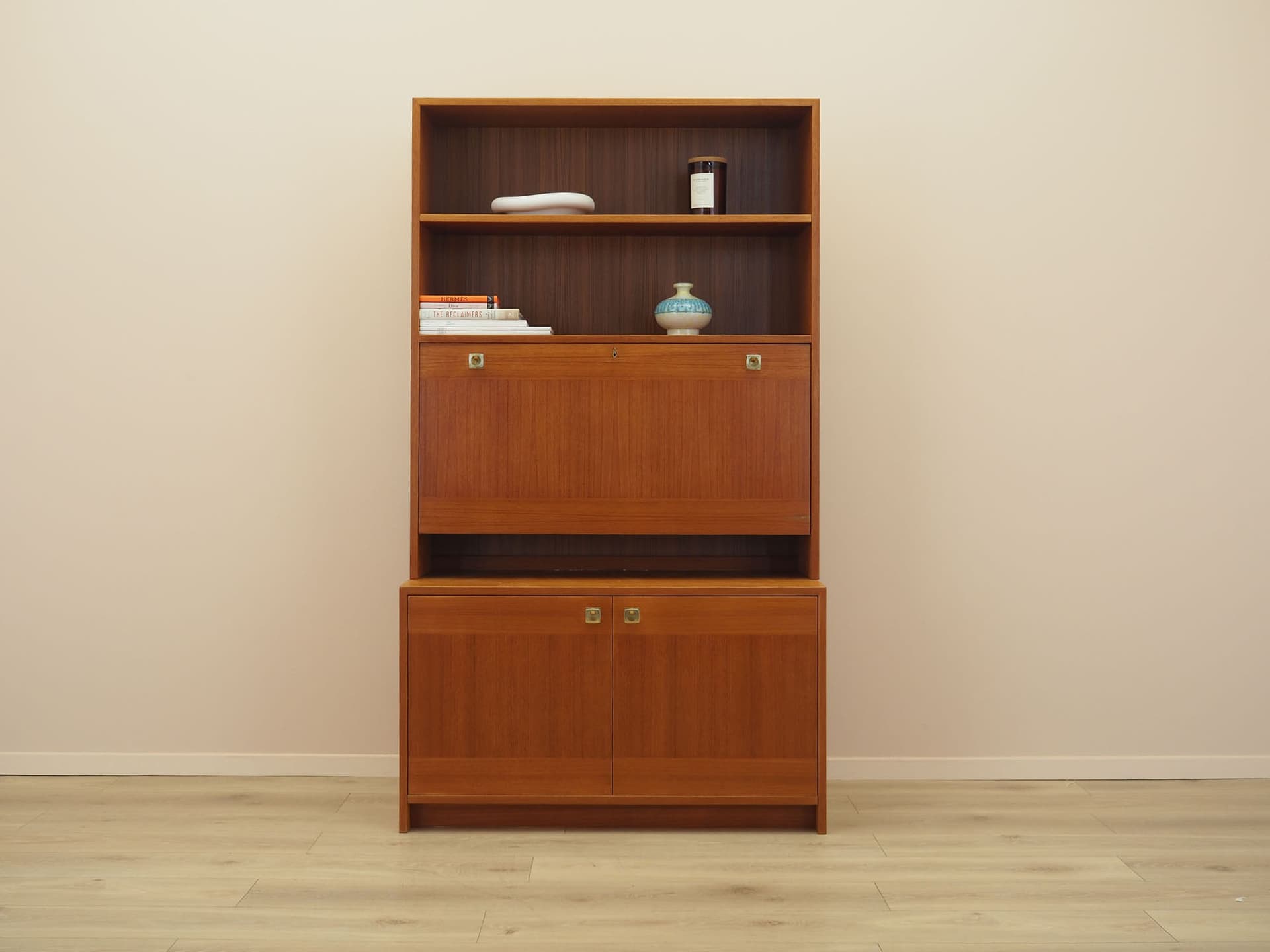 Regał z barkiem, teak brązowy, Dania, lata 70. - 371748