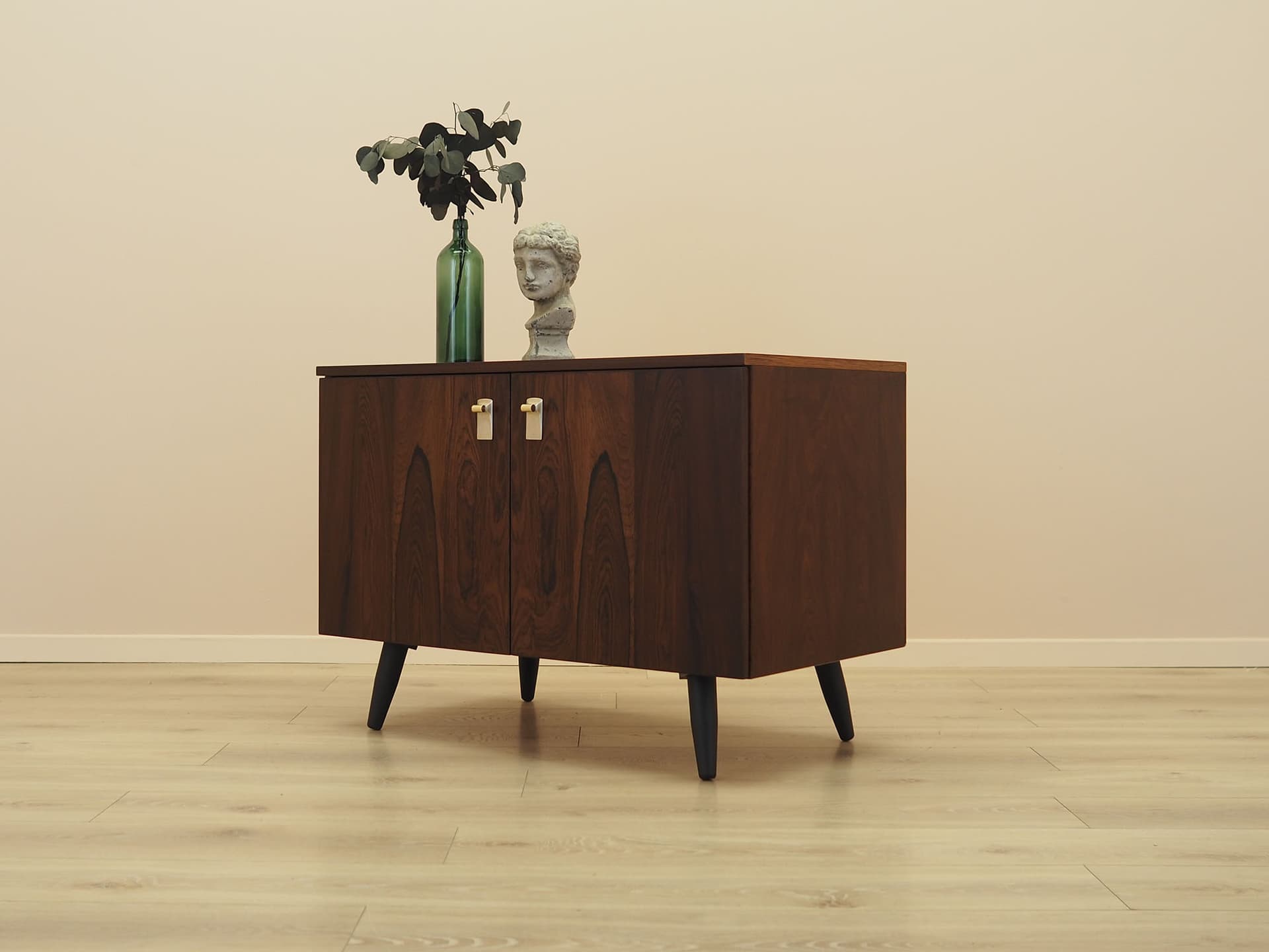 Szafka, palisander brązowy, metal czarny, Dania, lata 70. - 371786