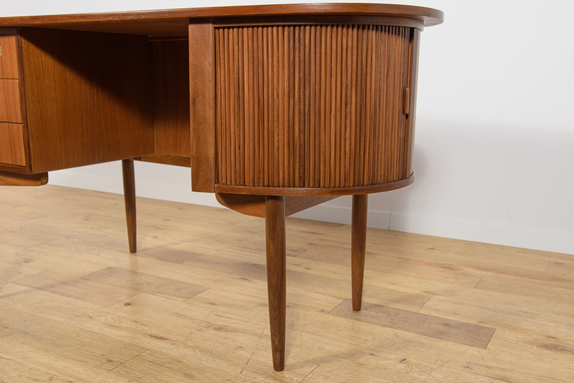Biurko Kidney Desk, brązowy, teak, Dania, lata 60. - 371959