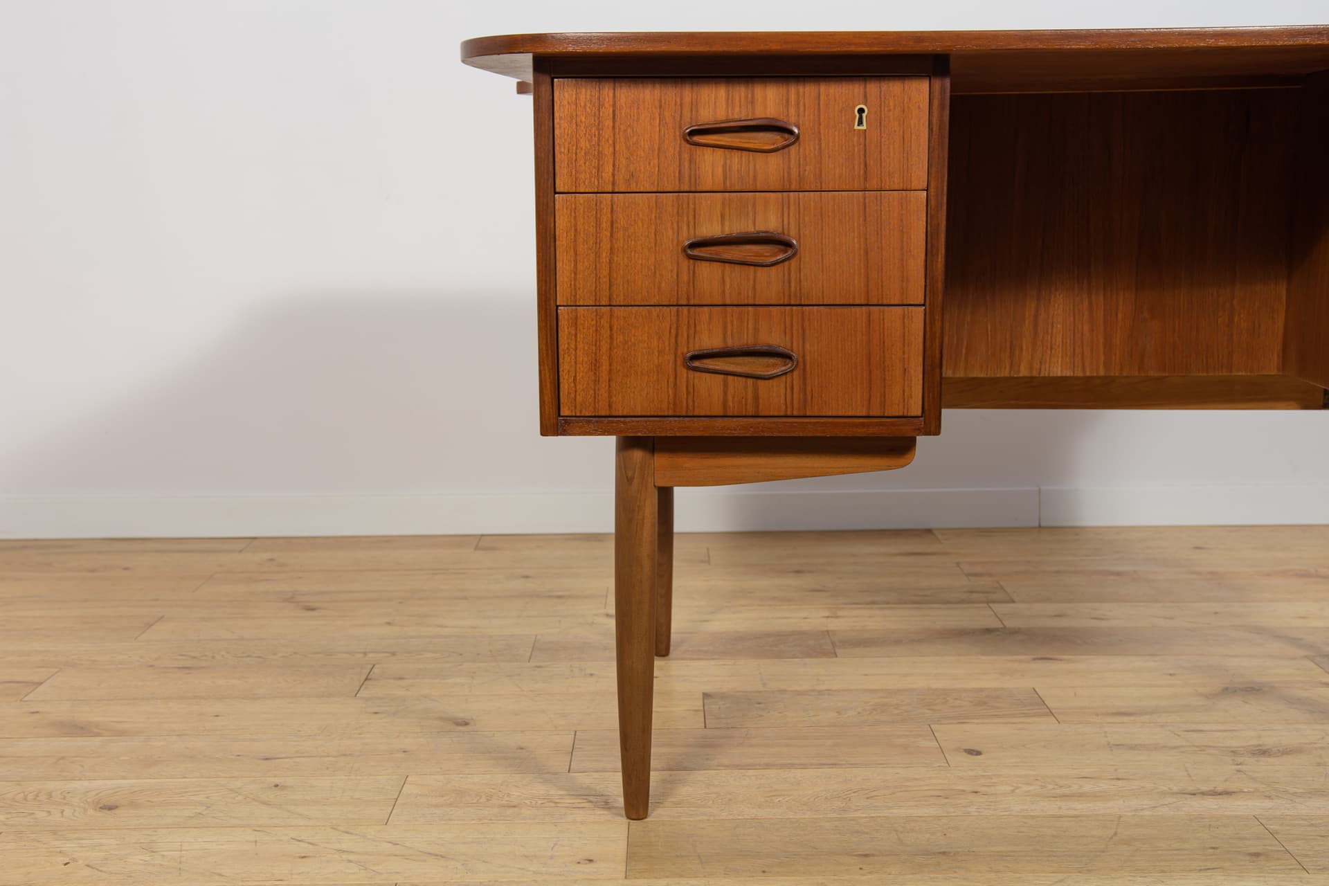Biurko Kidney Desk, brązowy, teak, Dania, lata 60. - 371958