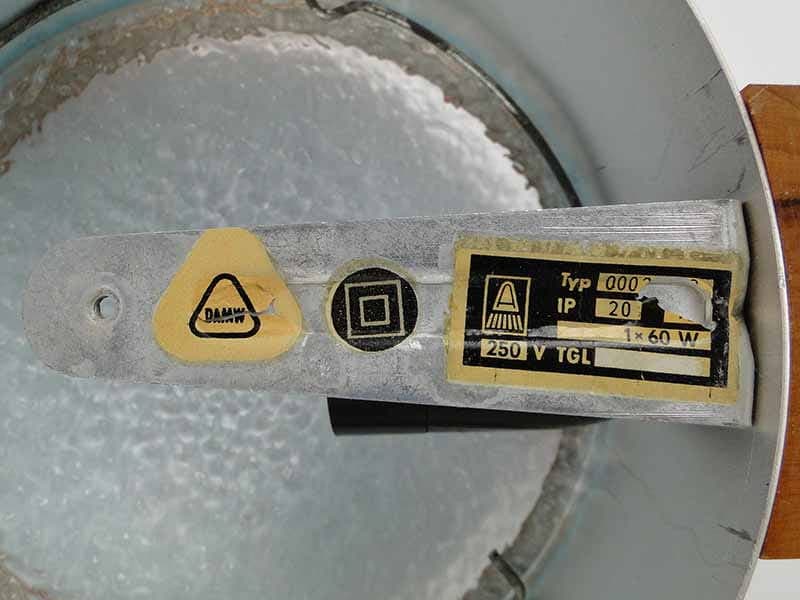 Kinkiet Typ 0003, aluminium miedziany, orzech, szkło przezroczysty, Czechosłowacja, lata 60. - 372311