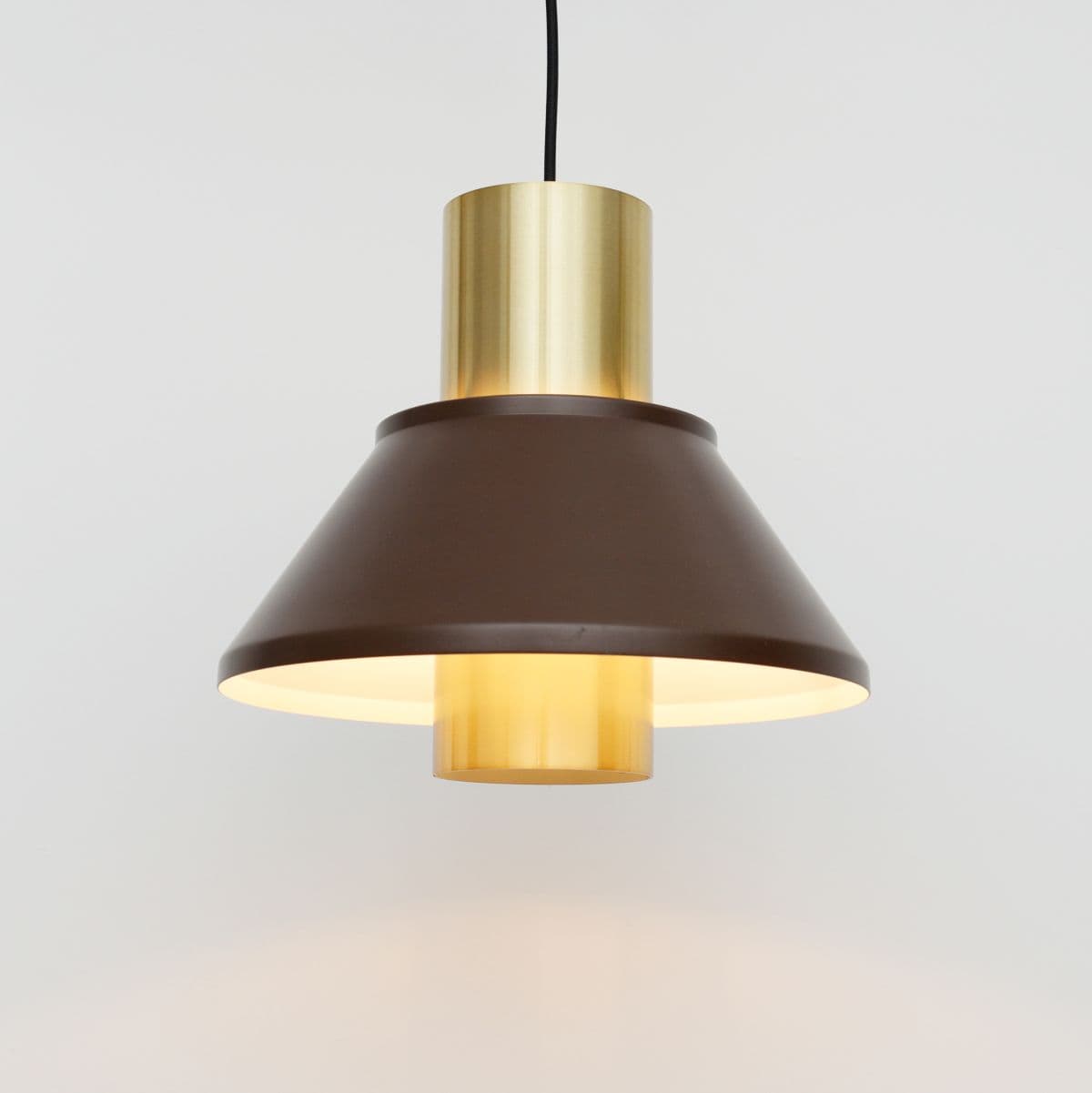 Lampa wisząca Life, metal brązowy, aluminium złoty, proj. J. Hammerborg, Dania, lata 70. - 372557