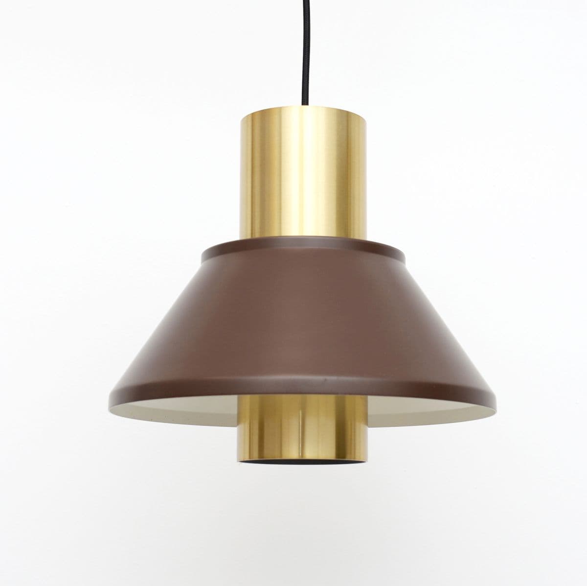 Lampa wisząca Life, metal brązowy, aluminium złoty, proj. J. Hammerborg, Dania, lata 70.