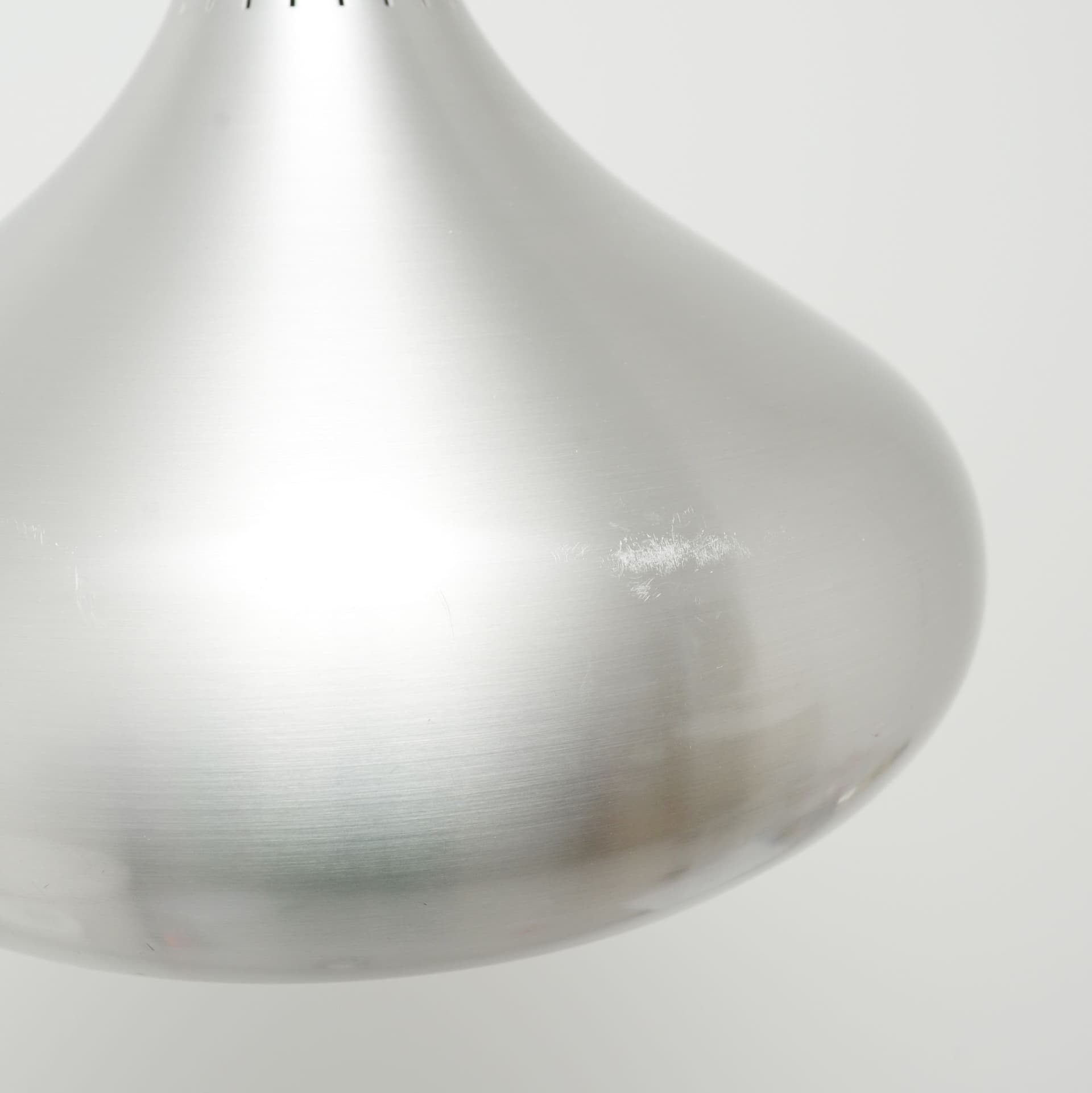 Lampa wisząca Orient, aluminium srebrny, drewno brązowy, proj. J. Hammerborg, Dania, lata 60. - 372562