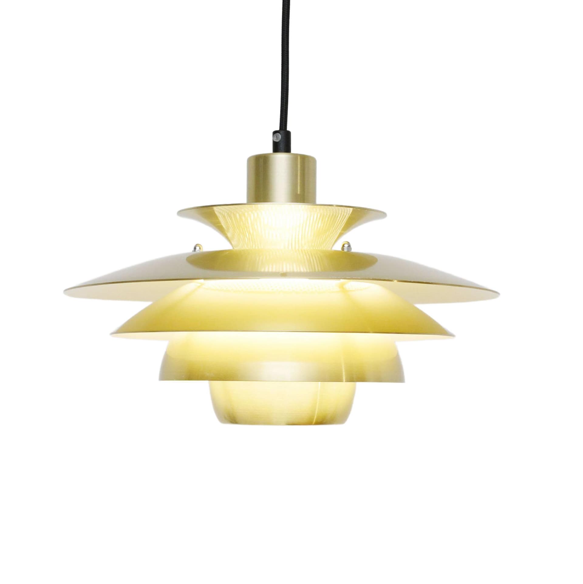 Lampa wisząca, złoty, mosiądz, Jeka, Dania, lata 70.
