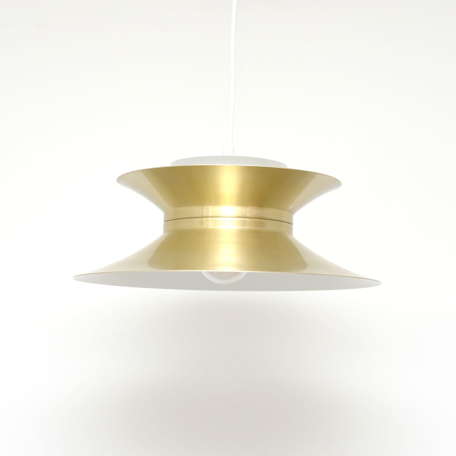Lampa wisząca, złoty, biały, metal, Vitrika, Dania, lata 70. - 372584