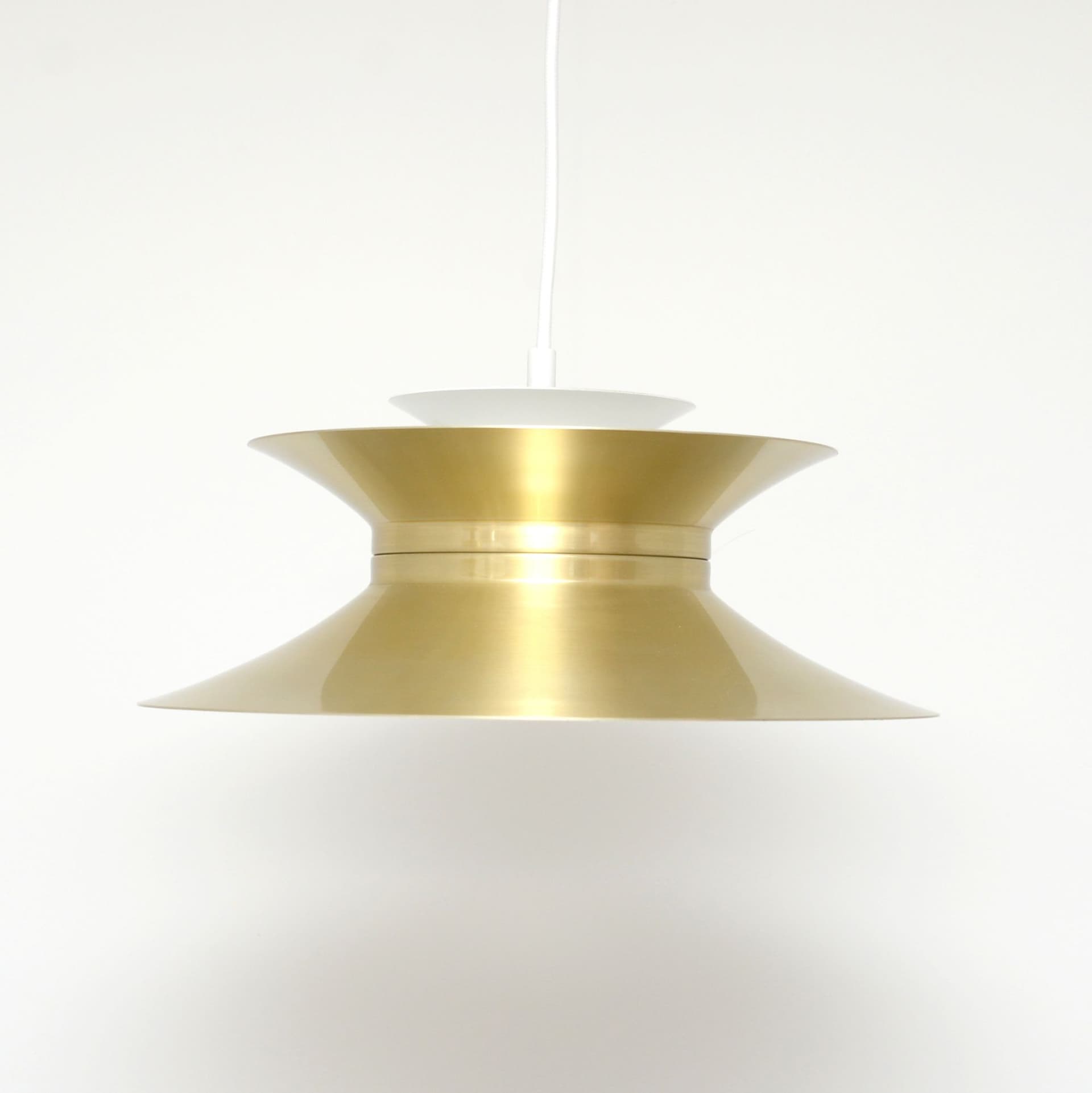 Lampa wisząca, złoty, biały, metal, Vitrika, Dania, lata 70. - 372583