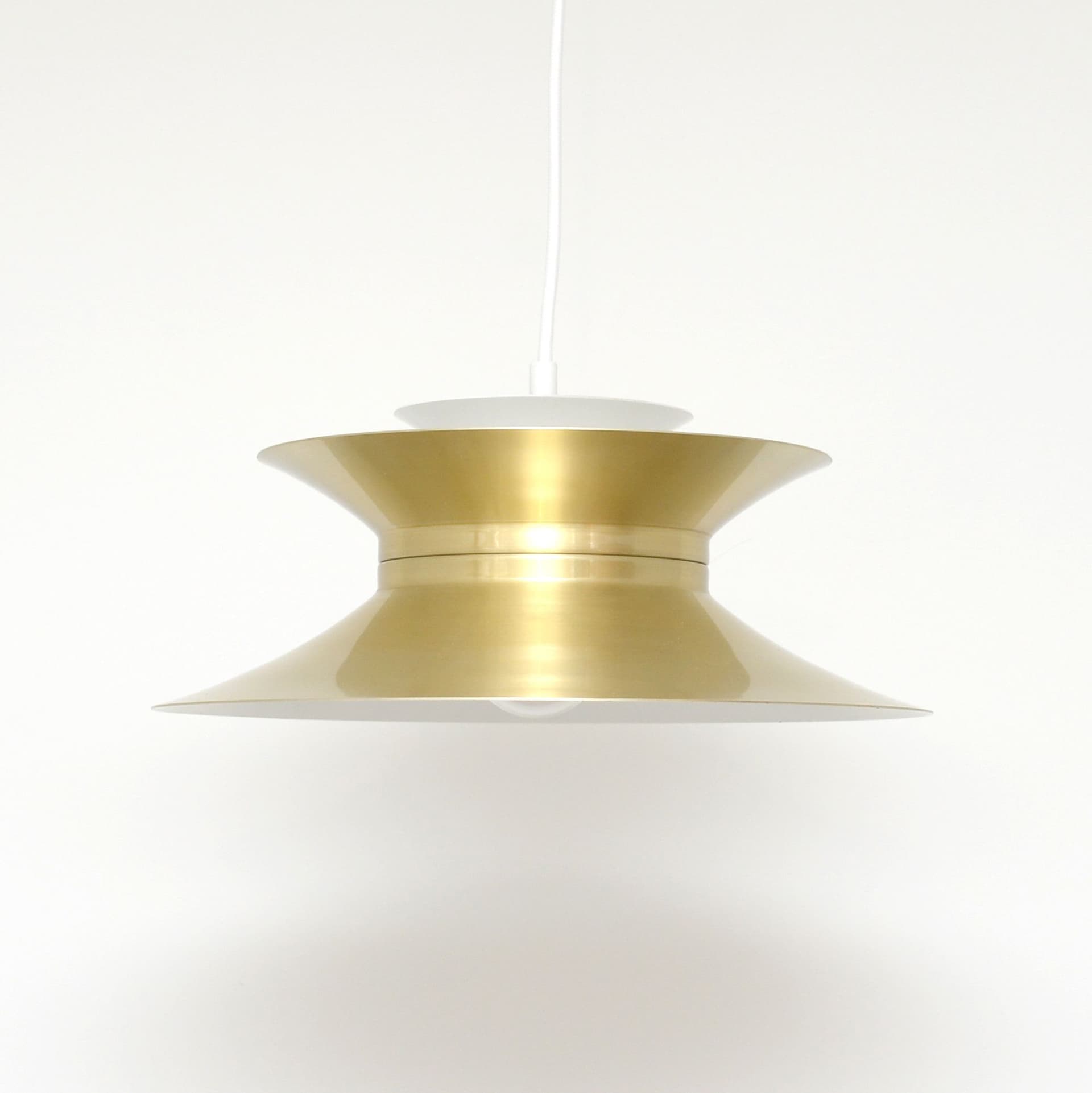 Lampa wisząca, złoty, biały, metal, Vitrika, Dania, lata 70. - 372581
