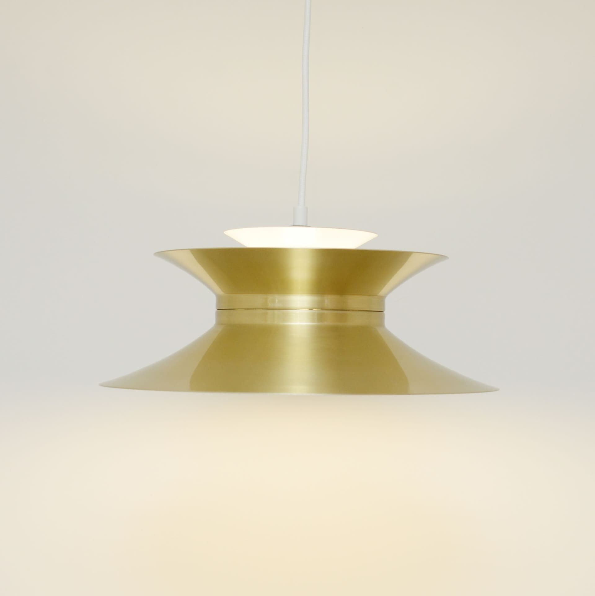 Lampa wisząca, złoty, biały, metal, Vitrika, Dania, lata 70. - 372585