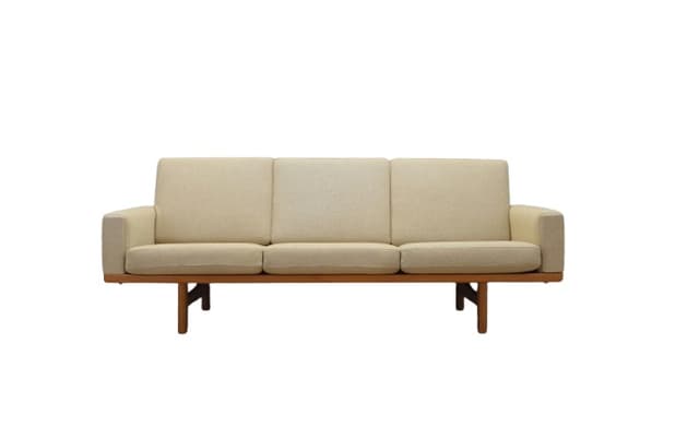 Sofa GE-236, beżowy Hallingdal, dąb, proj. H. Wegner, Dania, lata 60. - WYMIARY