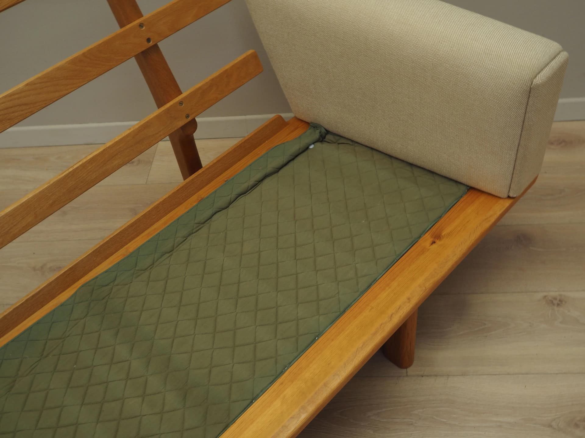 Sofa GE-236, beżowy Hallingdal, dąb, proj. H. Wegner, Dania, lata 60. - 27039