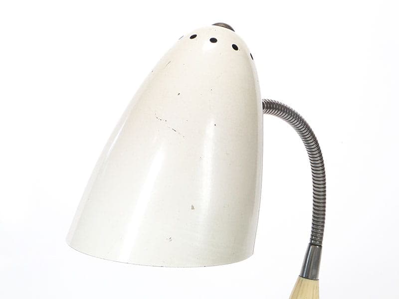 Lampa biurkowa, beżowy, stal chromowana, bakelit, Meos, Polska, lata 60. - 372715