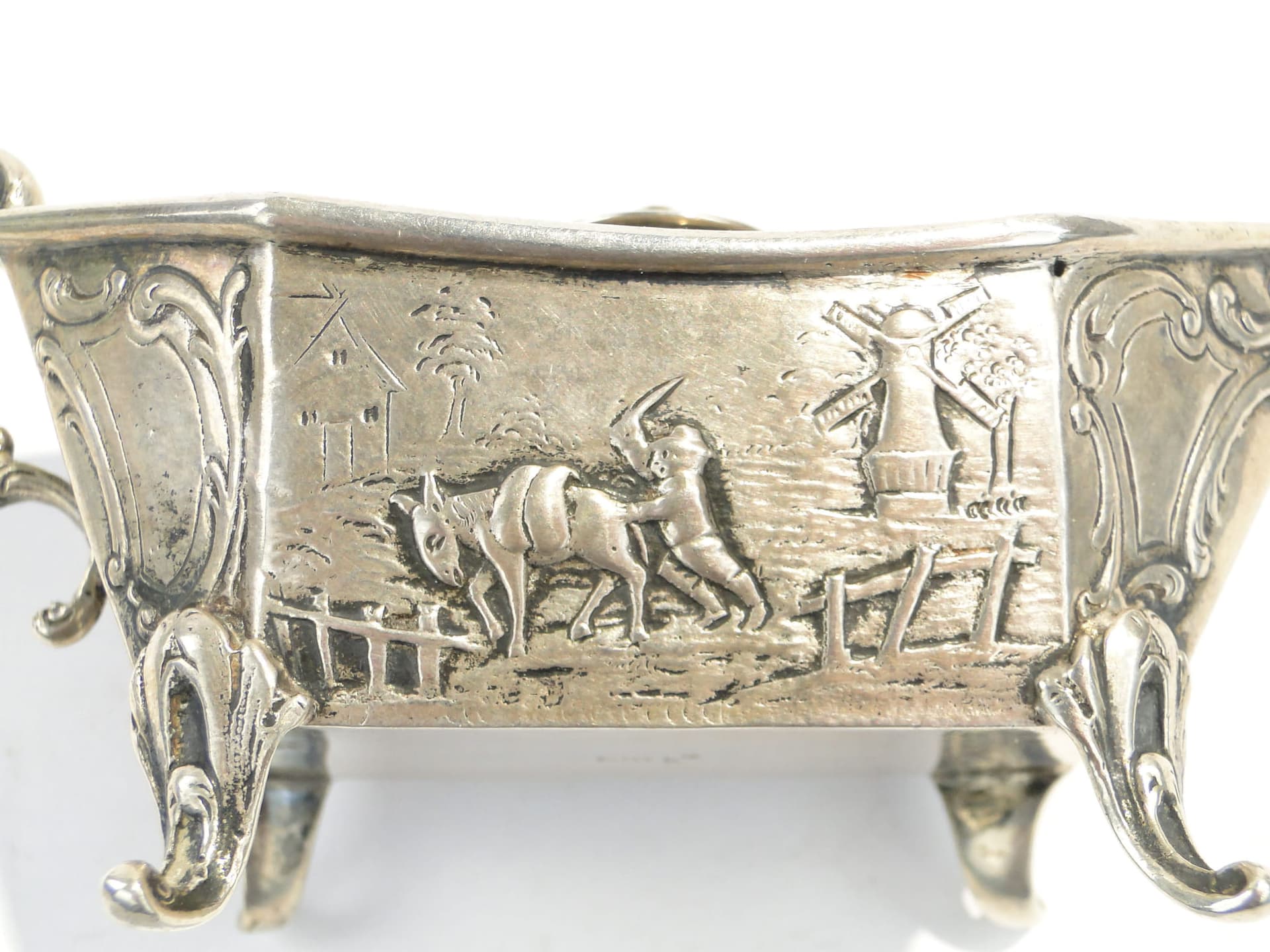 Stołowa lampa oliwna, srebro srebrny, Niemcy, XIX w. - 372785