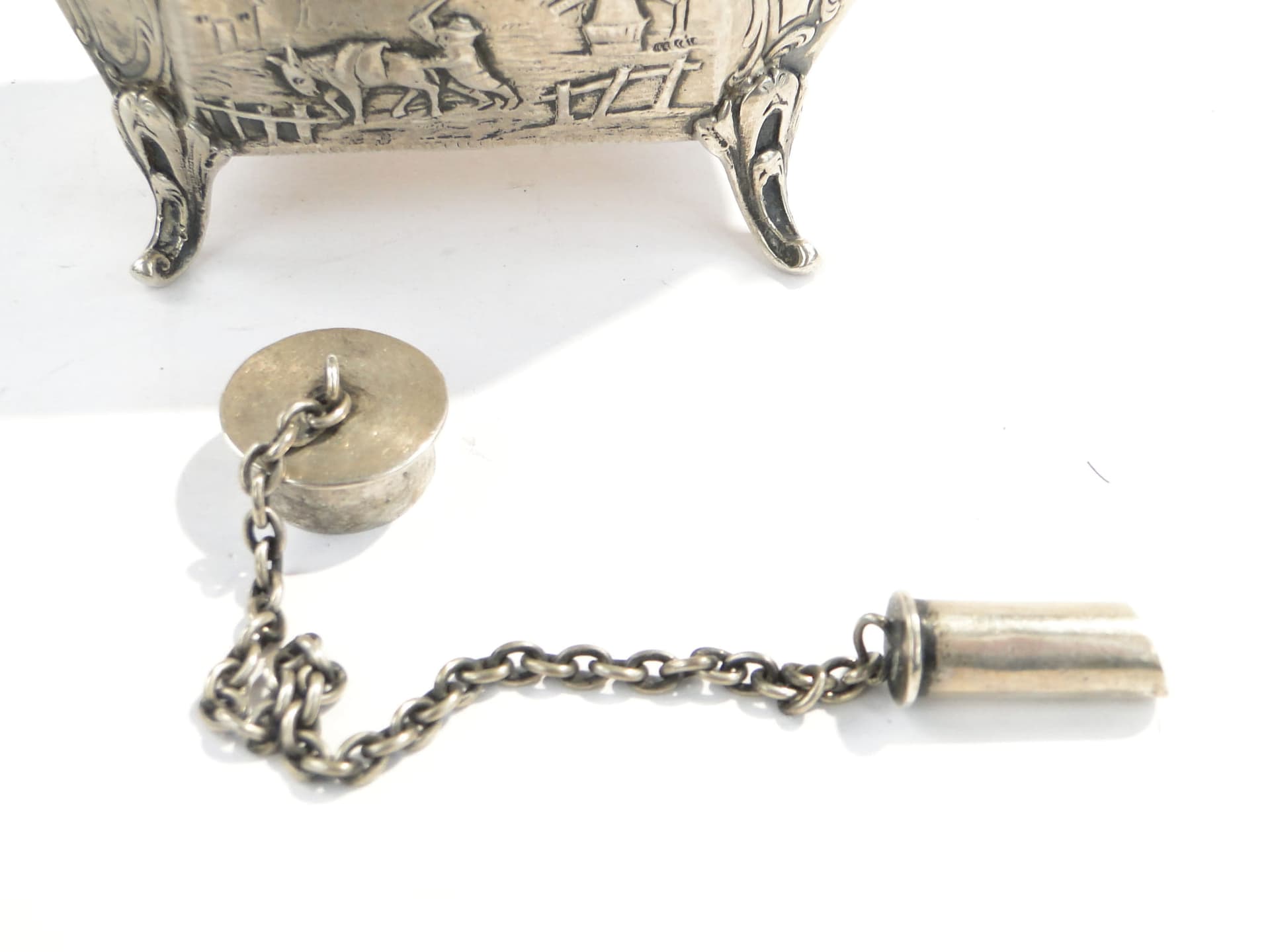 Stołowa lampa oliwna, srebro srebrny, Niemcy, XIX w. - 372790
