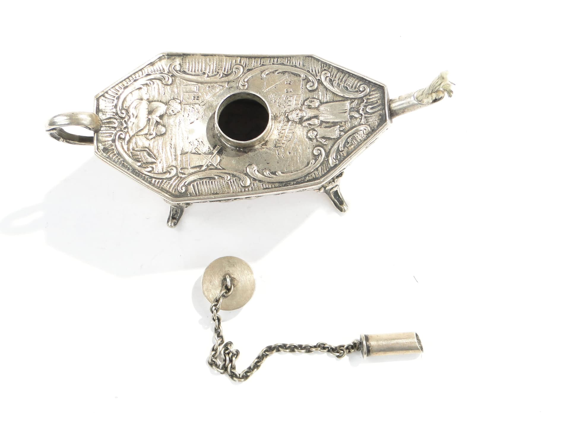 Stołowa lampa oliwna, srebro srebrny, Niemcy, XIX w. - 372789