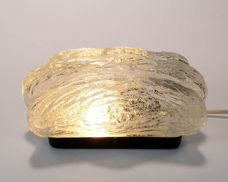 Plafon sufitowy, szkło przezroczyste, metal srebrny, Włochy, lata 60. - 372841