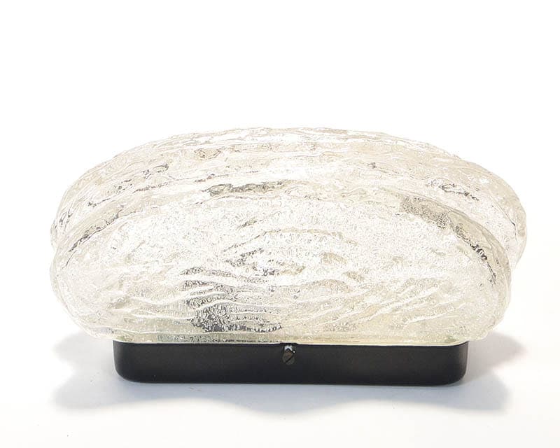Plafon sufitowy, szkło przezroczyste, metal srebrny, Włochy, lata 60. - 372843