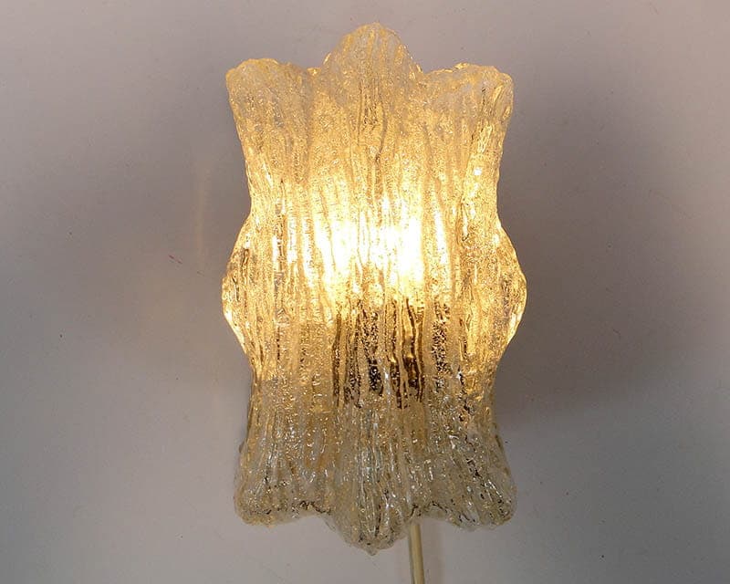 Plafon sufitowy, szkło przezroczyste, metal srebrny, Włochy, lata 60. - 372840