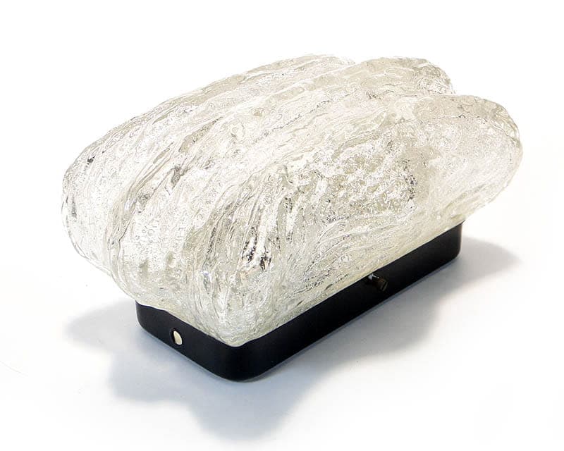 Plafon sufitowy, szkło przezroczyste, metal srebrny, Włochy, lata 60. - 372845