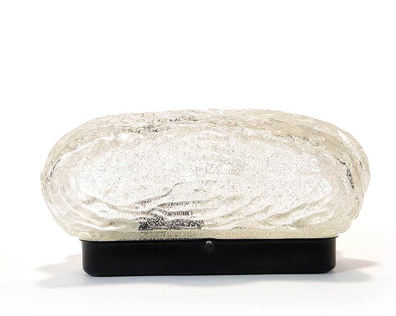 Plafon sufitowy, szkło przezroczyste, metal srebrny, Włochy, lata 60. - 372844